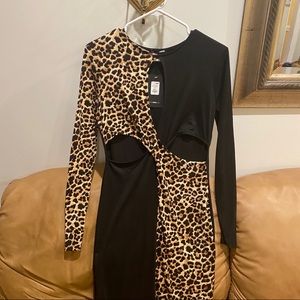 FASHION NOVA form fitting leopard dress